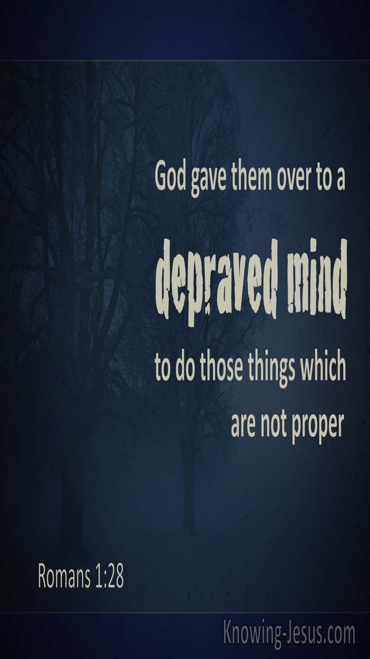 Romans 1:28 God Gave Them Over To A Debased Mind (navy)